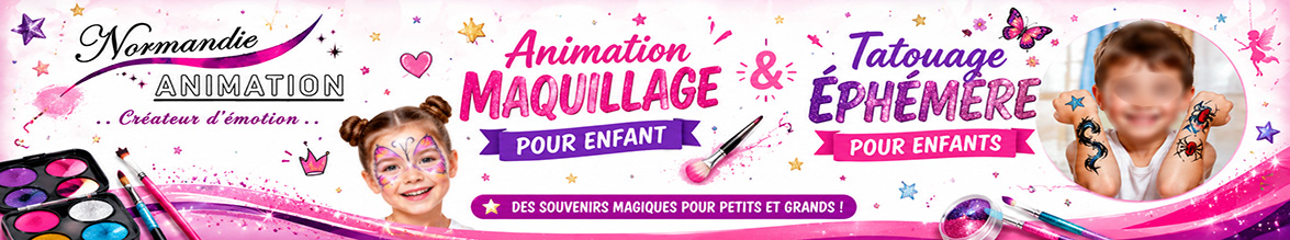 maquillage maquilleuse enfant tatouage paillette manche calvados orne